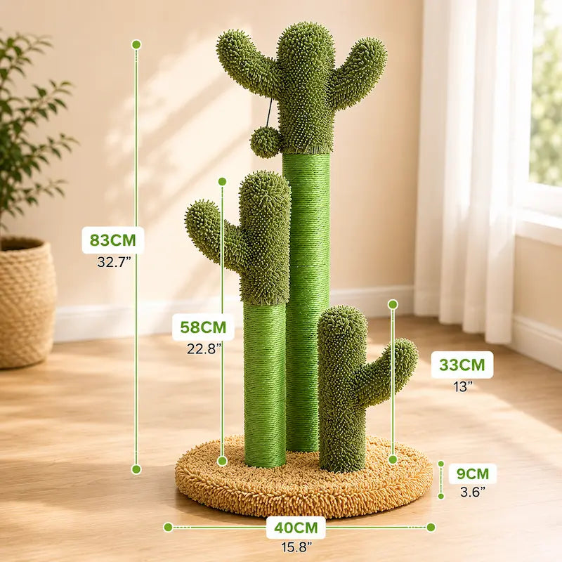 Griffoir chat 3 cactus - Protège vos meubles | CactiCat