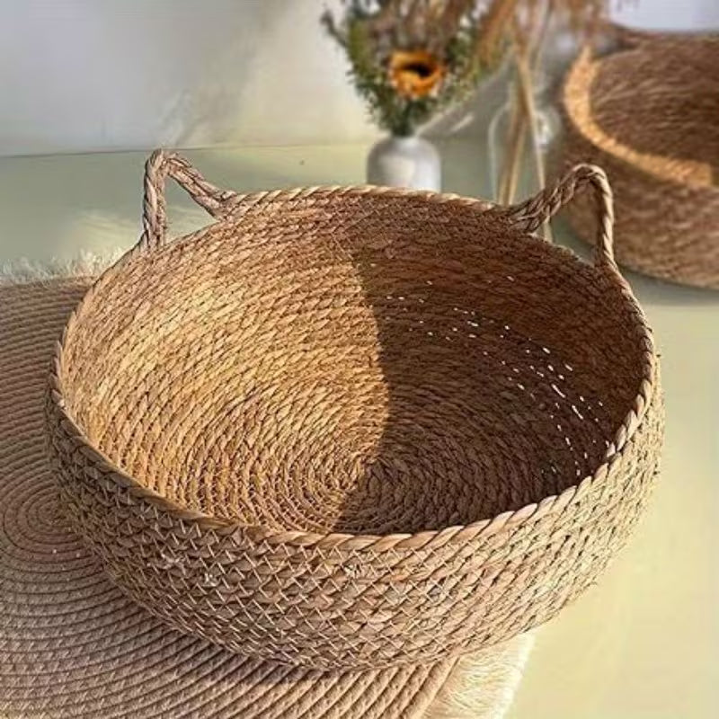 Panier pour Chat en Rotin Tressé à la Main