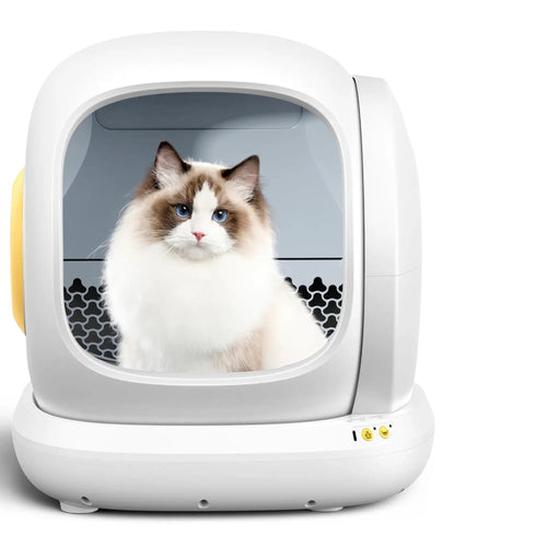 Litière Autonettoyante Automatique Connectée pour Chat CatHaven – Bac fermé avec capteurs
