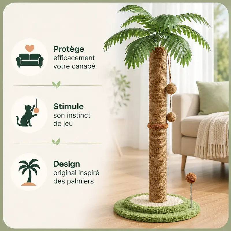 Griffoir chat palmier en sisal - Protège | FéliPalm
