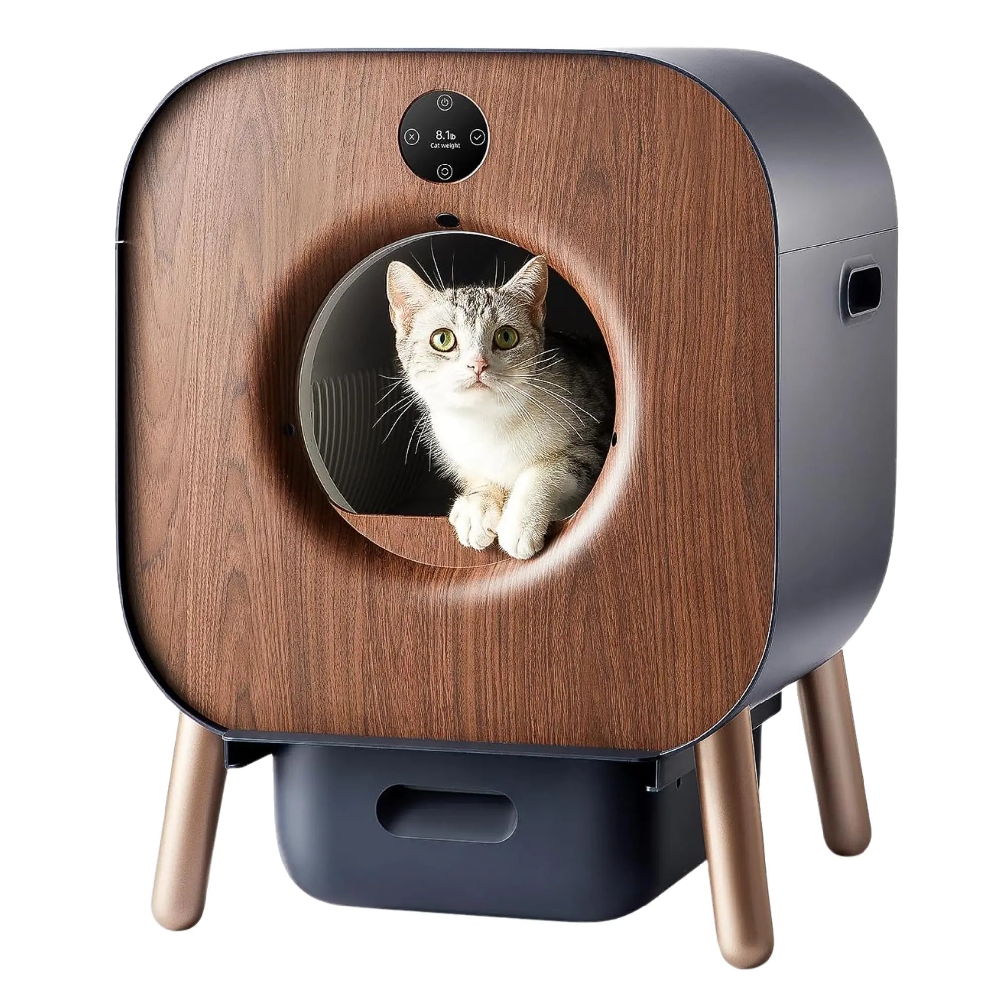 Litière Autonettoyante Automatique CatHaven – Système motorisé avec capteurs, bac grand volume