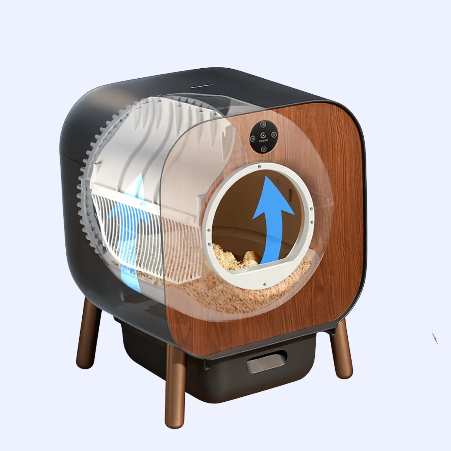 Litière Autonettoyante Automatique CatHaven – Système motorisé avec capteurs, bac grand volume