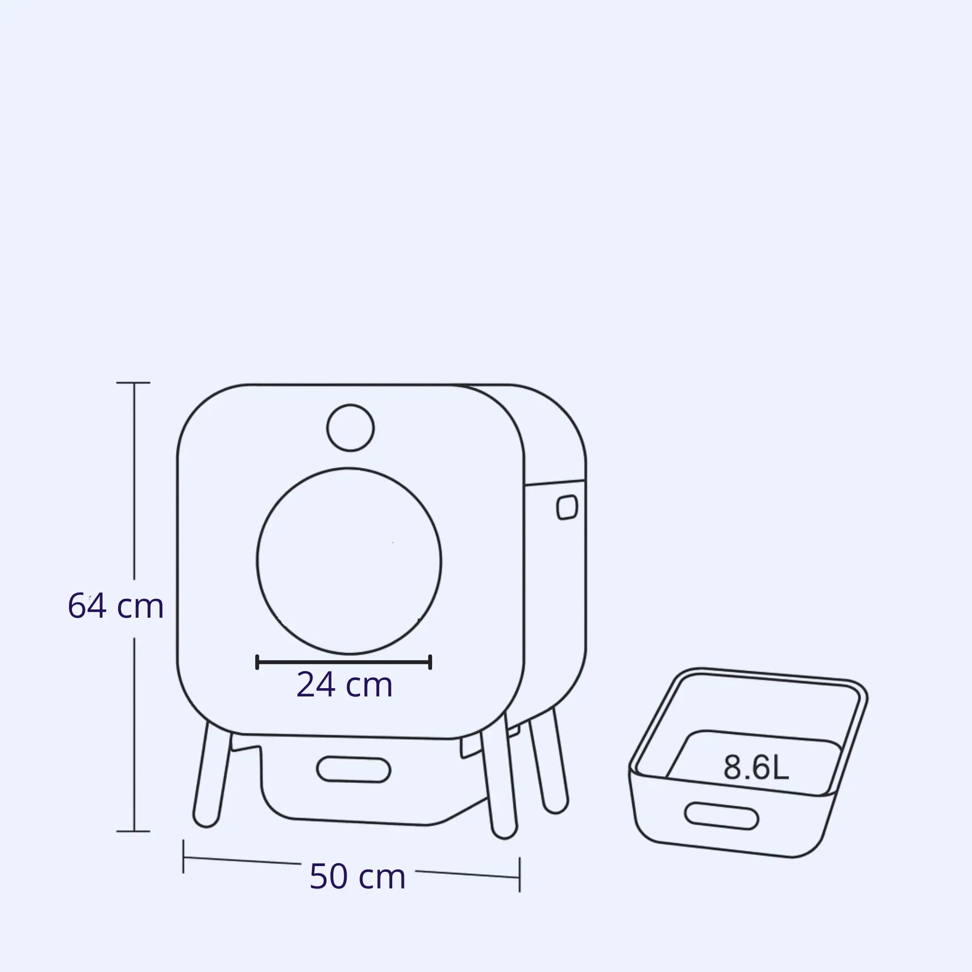 Litière Autonettoyante Automatique CatHaven – Système motorisé avec capteurs, bac grand volume