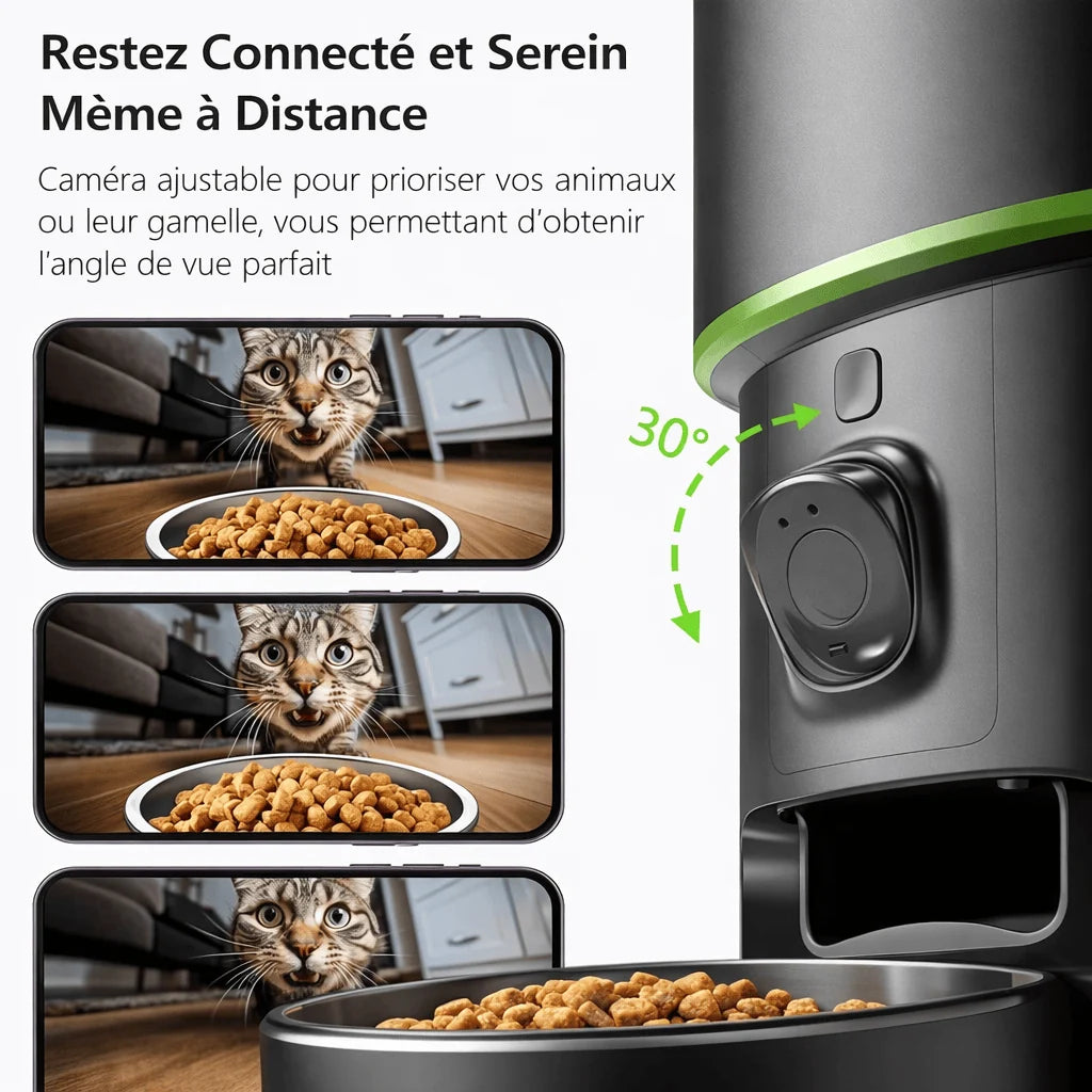 Distributeur de Croquettes avec Caméra HD 4L | Repas Connectés