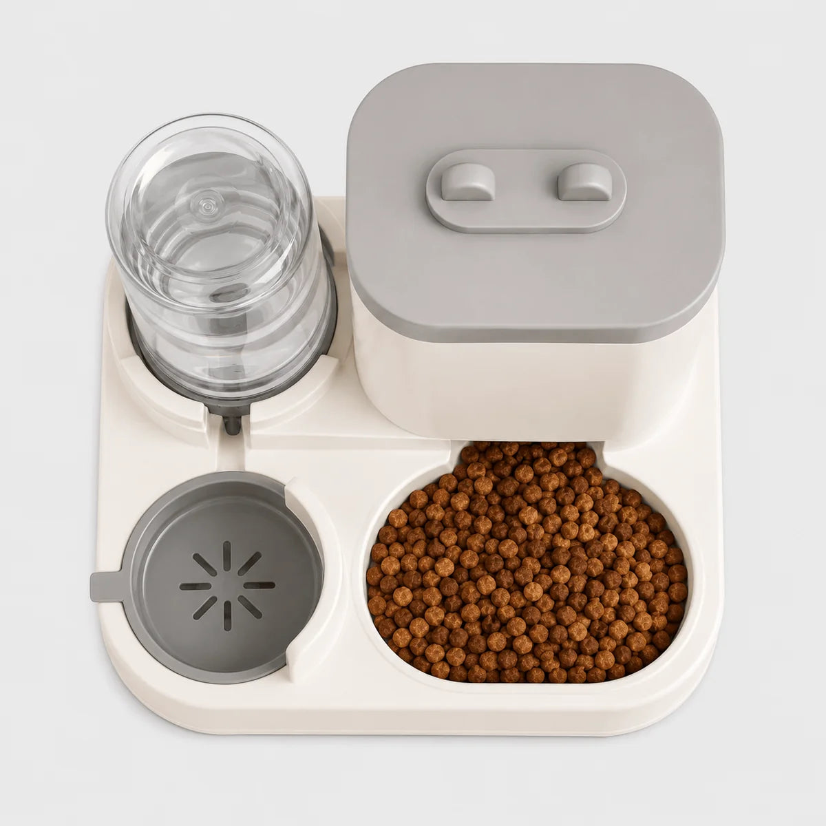Distributeur de Croquettes avec Fontaine à Eau | Tout-en-Un