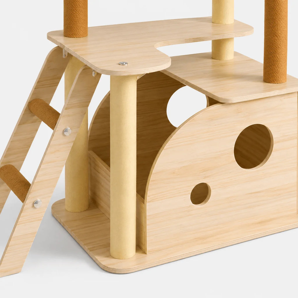 Petit Arbre à Chat d'Intérieur en Bois | CatHaven