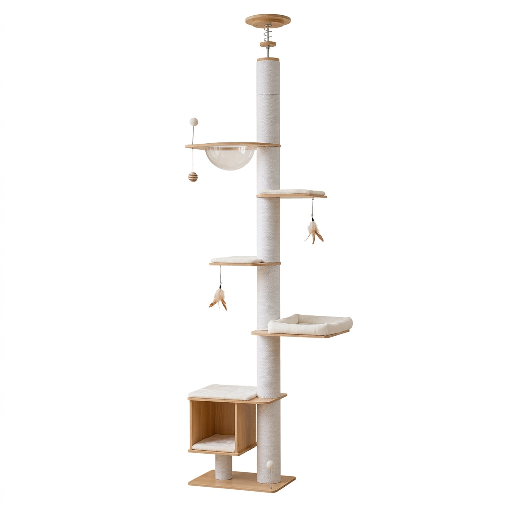 Arbre à Chat du Sol au Plafond, Bois Moderne | CatHaven