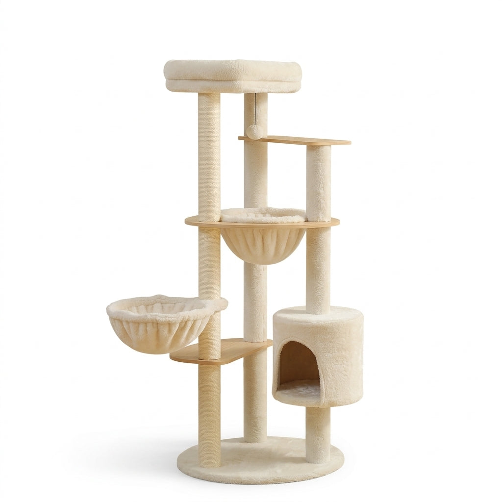 Arbre à Chat Beige Confortable, Stable | CatHaven