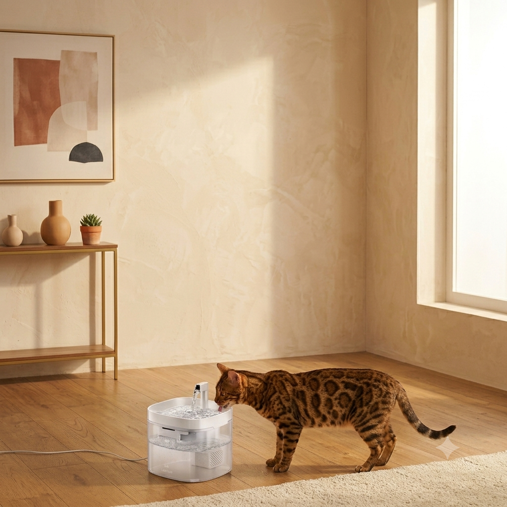 Fontaine à Eau Transparente et Intelligente 1,5L
