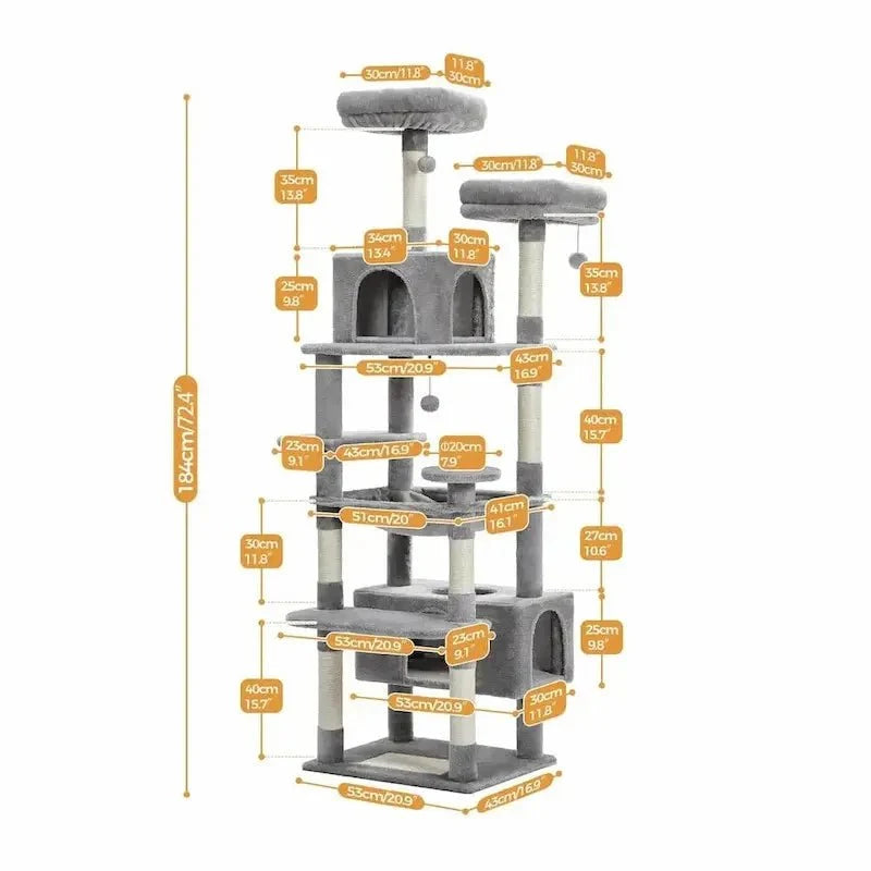 Arbre à chat 180 cm - XXL & ultra stable | Catéma