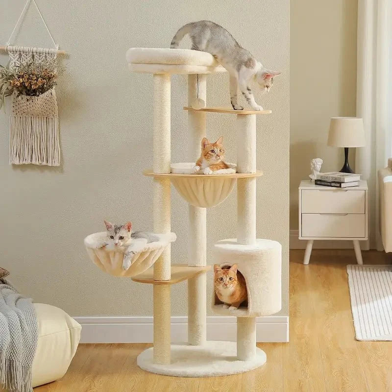 Arbre à chat confortable beige - Stable & design | MiaWood