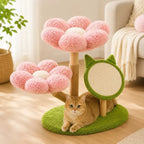 Arbre à chat floral en bois massif - Design | FloraNest