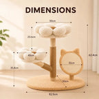 Arbre à chat floral en bois massif - Design | FloraNest