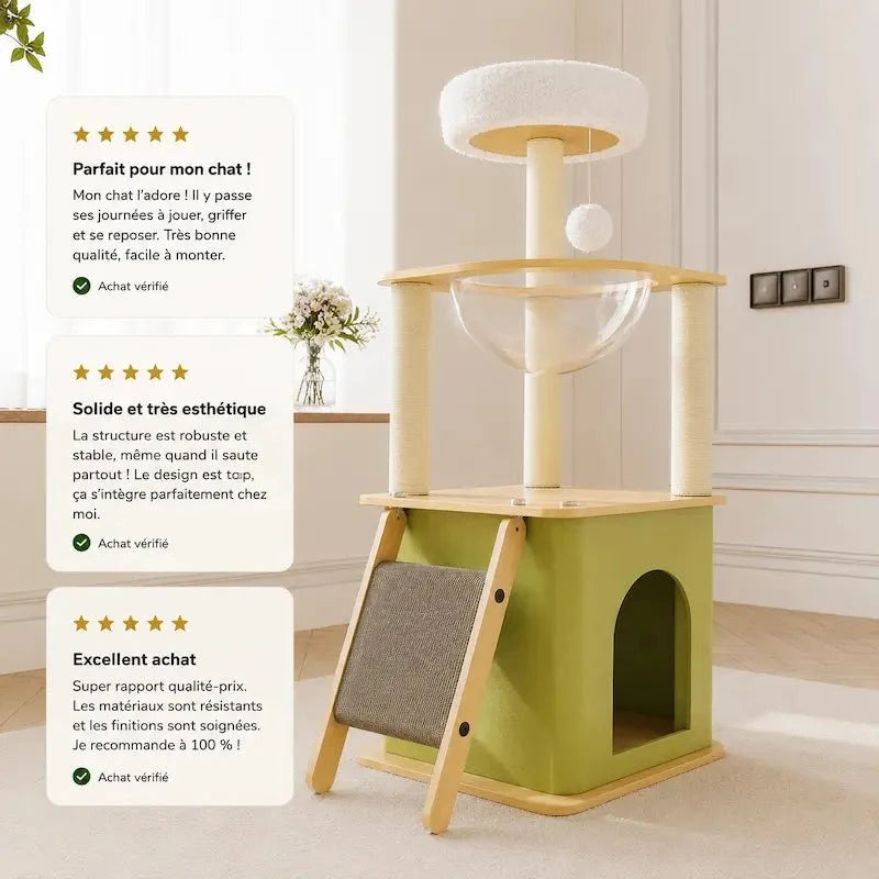Arbre à chat Linea 100 - Compact et stable | FelinoHome