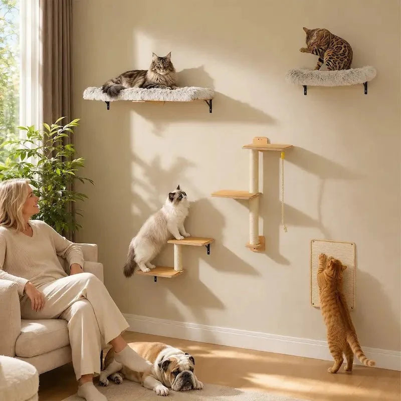 Arbre à chat mural 5-en-1 - Gain de place | PurrHouse