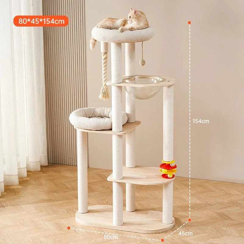 Arbre à chat natura - Bois naturel solide | Luminia
