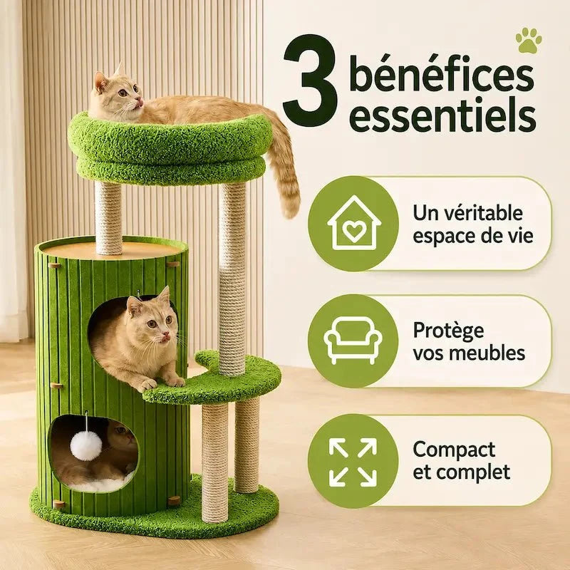 Arbre à chat tronc d'arbre - Design compact | Luna
