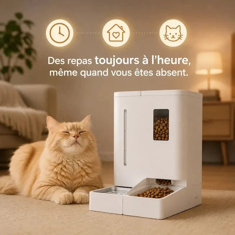 Distributeur automatique eau et croquettes chat - Contrôle à distance | FeedPro