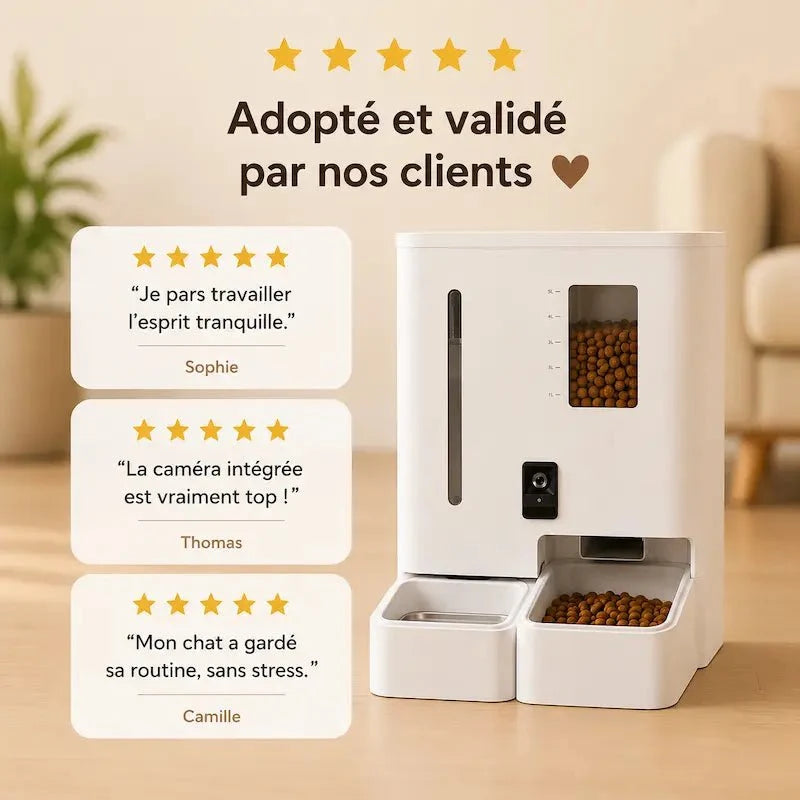 Distributeur automatique eau et croquettes chat - Contrôle à distance | FeedPro