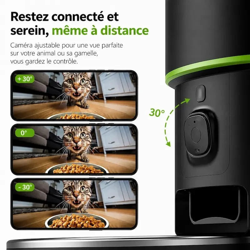 Distributeur de croquettes chat caméra intelligente - Zéro stress | MiaouTech