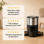 Distributeur intelligent croquettes double chat - Repas calmes | CatFlow