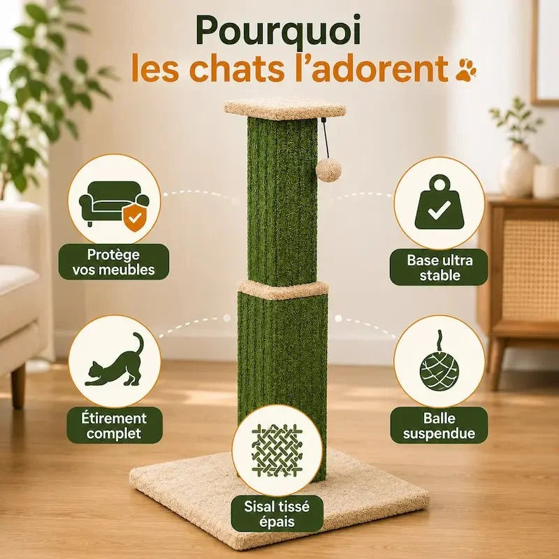 Grand poteau à gratter chat - Ultra robuste | PowerScratch