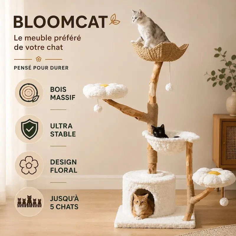 Grande tour arbre à chat – Design floral | BloomCat