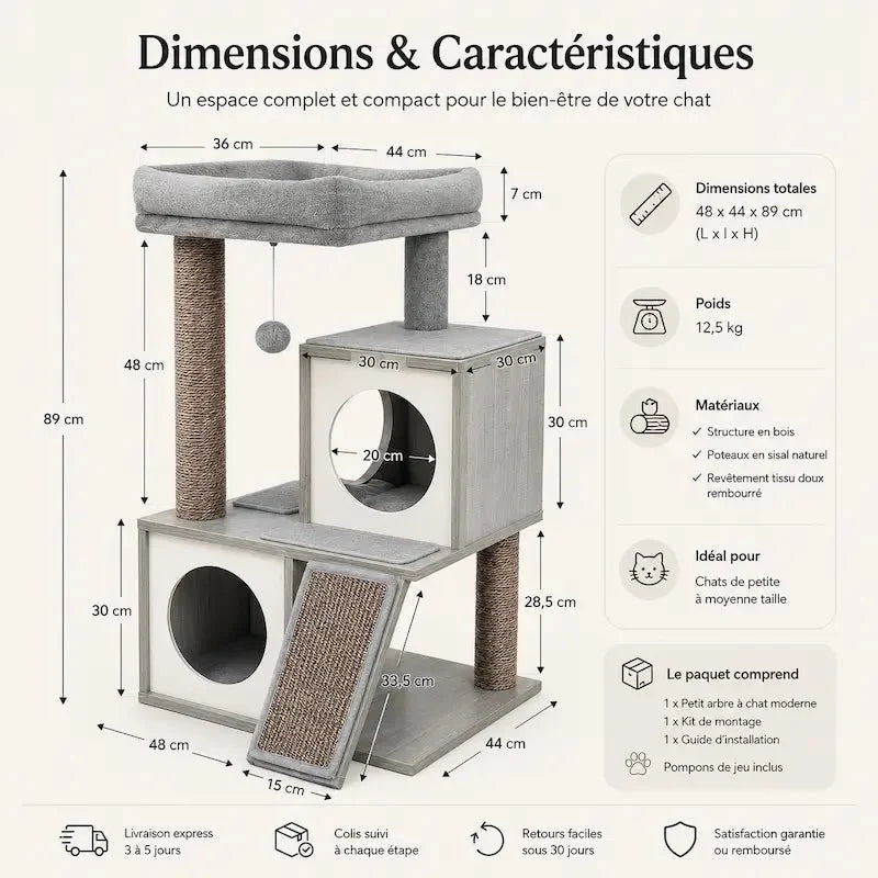 Petit arbre à chat moderne - Stable | UrbanNest